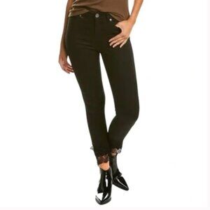 Ted Baker Alesiaa Black Skinny Jeans Lace Trim Stretch Classic Size 27 Women's